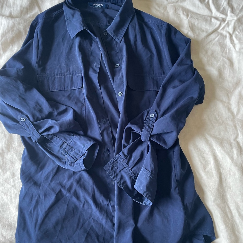 Navy Button-Up Shirt